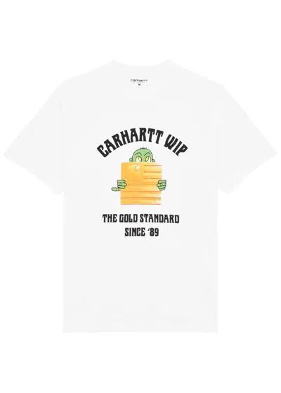 Carhartt Gold Standard Printed Cotton T-shirt In White