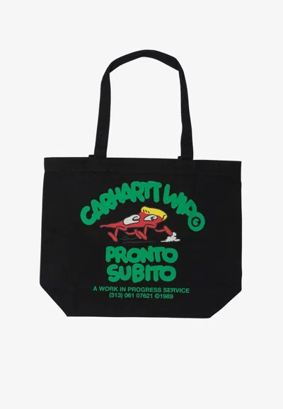 Carhartt Graphic Logo Tote Bag In Black