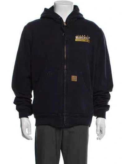 Pre-owned Carhartt Graphic Print Bomber Jacket In Gray