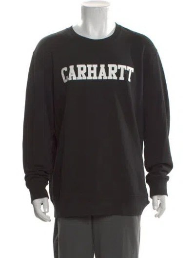 Pre-owned Carhartt Graphic Print Crew Neck Sweatshirt In Black