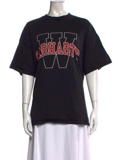 Pre-owned Carhartt Graphic Print Crew Neck T-shirt In Black