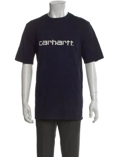 Pre-owned Carhartt Graphic Print Crew Neck T-shirt In Blue
