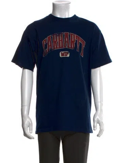 Pre-owned Carhartt Graphic Print Crew Neck T-shirt In Blue