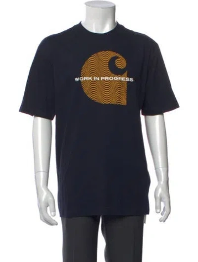 Pre-owned Carhartt Graphic Print Crew Neck T-shirt In Blue