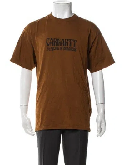 Pre-owned Carhartt Graphic Print Crew Neck T-shirt In Brown