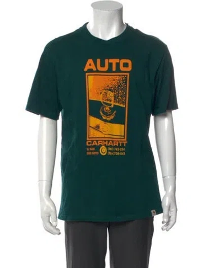 Pre-owned Carhartt Graphic Print Crew Neck T-shirt In Green