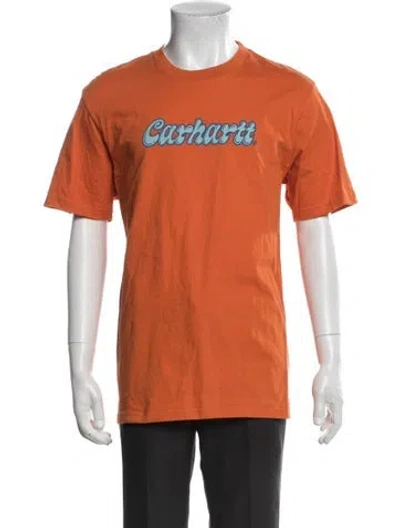 Pre-owned Carhartt Graphic Print Crew Neck T-shirt In Orange