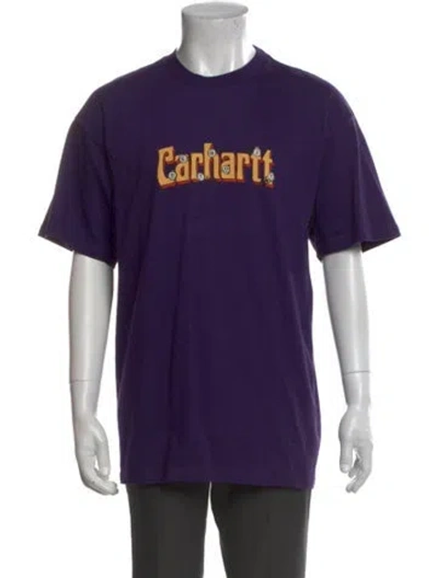 Pre-owned Carhartt Graphic Print Crew Neck T-shirt W/ Tags In Purple
