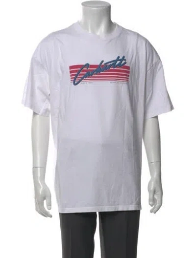 Pre-owned Carhartt Graphic Print Crew Neck T-shirt In White