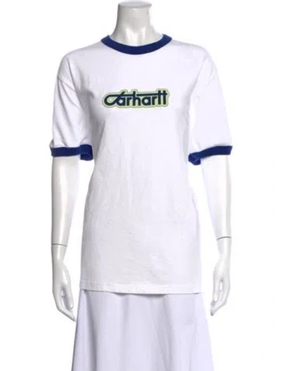 Pre-owned Carhartt Graphic Print Crew Neck T-shirt In White