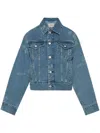 Carhartt Wip Womens Stamp Print Blue Graphic Regular Fit Cotton-denim Jacket In 蓝色
