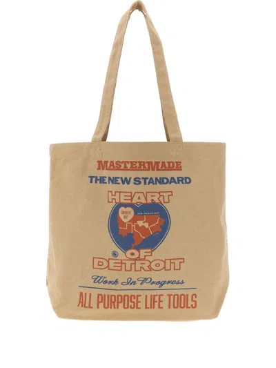 Carhartt Graphic-print Tote Bag In Neutral