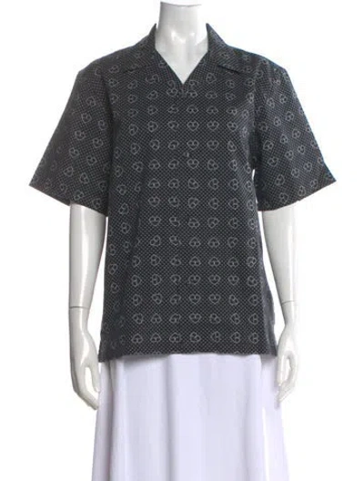 Pre-owned Carhartt Graphic Print V-neck Top In Gray