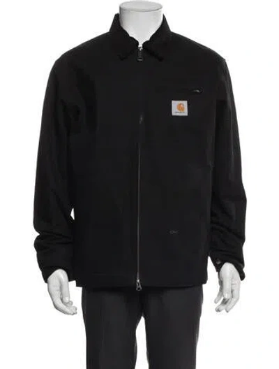 Pre-owned Carhartt Graphic Print Windbreaker In Blue