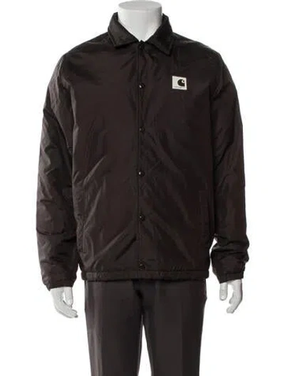 Pre-owned Carhartt Graphic Print Windbreaker In Brown