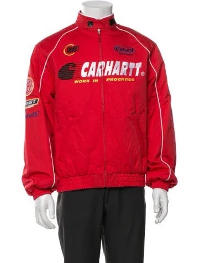 Pre-owned Carhartt Graphic Print Windbreaker In Red