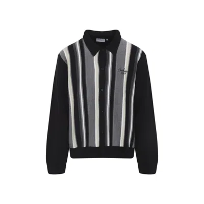 CARHARTT GRAPHITE GREY CARDIGAN WITH POINTED COLLAR