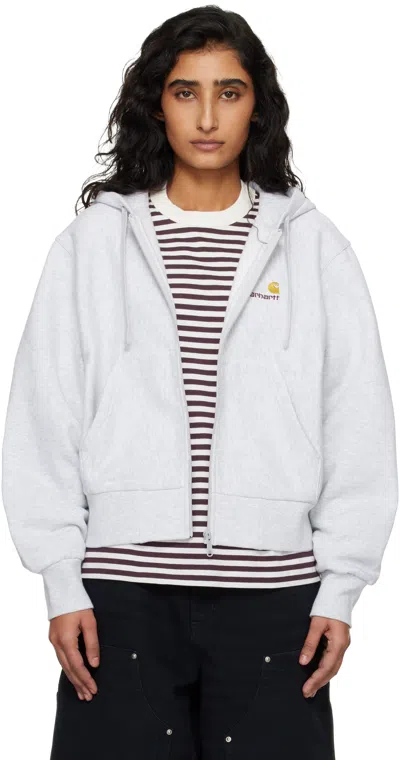 Carhartt Gray American Script Hoodie