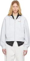 Carhartt Gray American Script Hoodie In Ash Heather