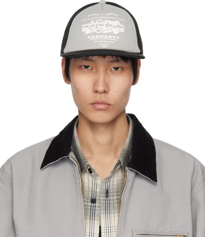Carhartt Gray & Black Runaway Trucker Cap In 2nzxx Yosemite / Bla