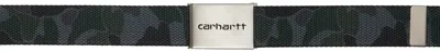 Carhartt Gray & Khaki Clip Chrome Belt In Camo Duck Grey