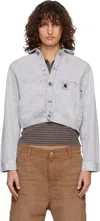 Carhartt Arca Buttoned Pocket Denim Jacket In Gray