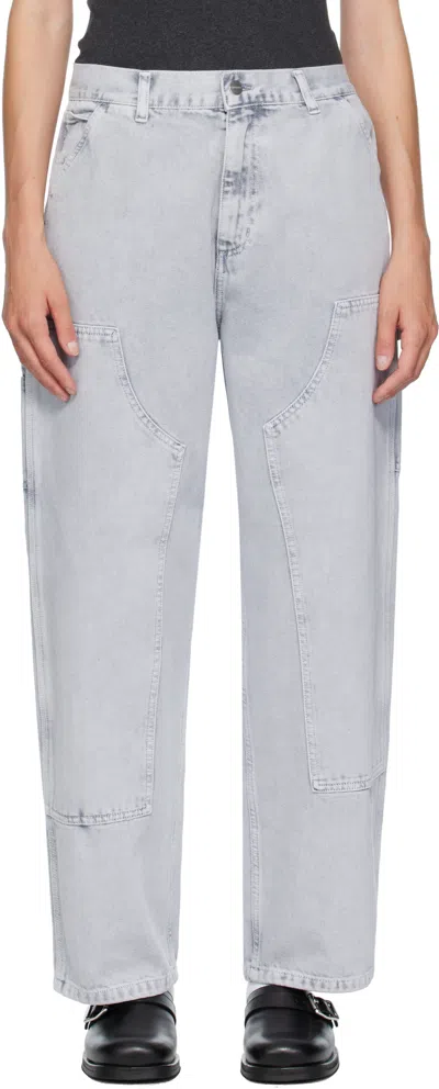 Carhartt Gray Brandon Double Knee Jeans In Blue