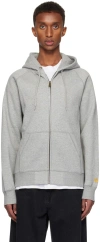 Carhartt Work In Progress Chase Cotton Blend Zip-up Hoodie In Gray