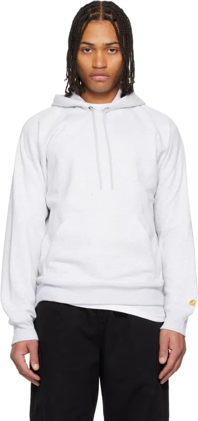 Carhartt Gray Chase Hoodie In White