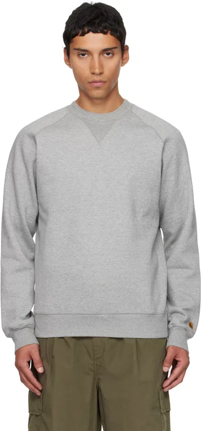 Carhartt Chase Crew-neck Sweatshirt In Grey