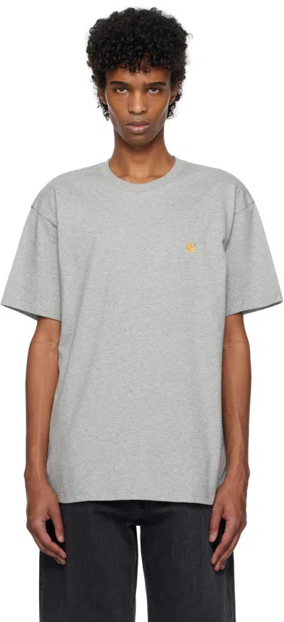 Carhartt Chase Cotton T-shirt In Grey