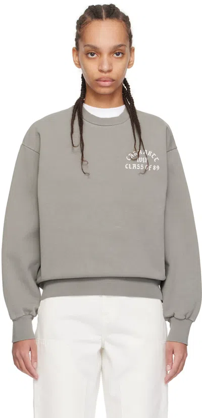 Carhartt Gray 'class Of 89' Sweatshirt In Marengo / White
