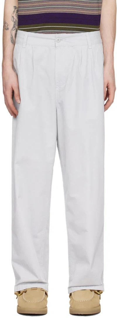 Carhartt Gray Colston Trousers In 1ye Sonic Silver