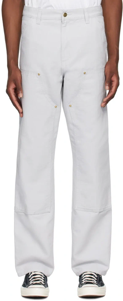 Carhartt Gray Double Knee Trousers In 02 29j Basalt