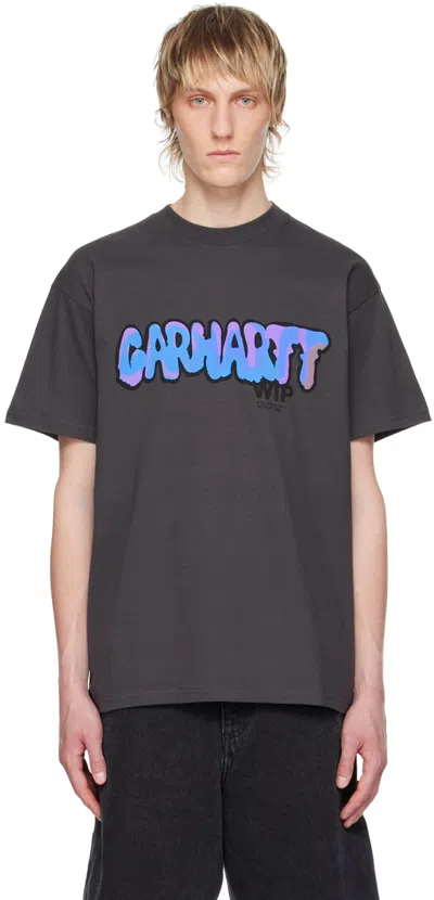 Carhartt Gray Drip T-shirt In 98 Charcoal