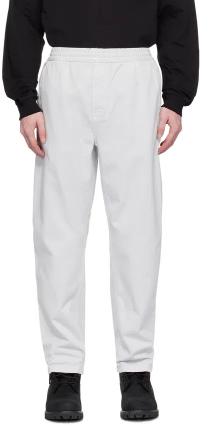 Carhartt Gray Flint Trousers In 1ye Sonic Silver