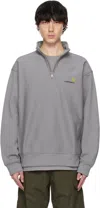 Carhartt Gray Half Zip American Script Sweatshirt In 2lrxx Yosemite
