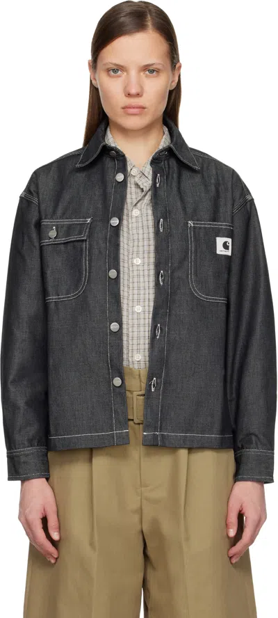 Carhartt Gray Louis Denim Jacket In Black