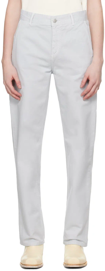 Carhartt Gray Pierce Trousers In Sonic Silver