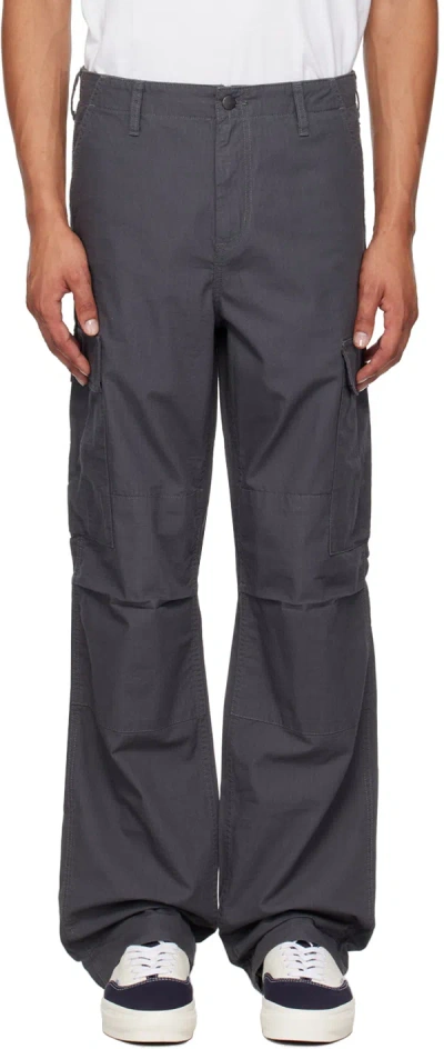 Carhartt Gray Regular Cargo Pants In 02 87 Graphite