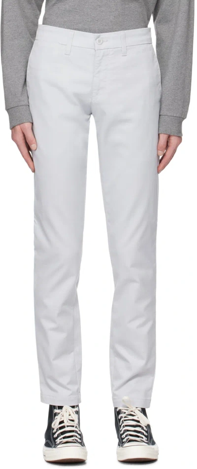 Carhartt Cream Cotton Twill Trousers In 1ye Sonic Silver
