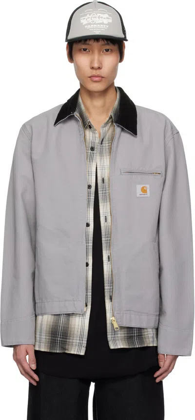 Carhartt Gray Spring Detroit Jacket In 2nz02 Yosemite / Bla