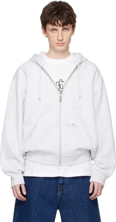 Carhartt Hooded Wip Label Sweat Jacket In White