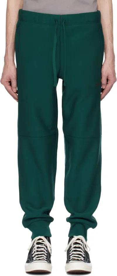 Carhartt Green American Script Sweatpants In 2m1xx Malachite