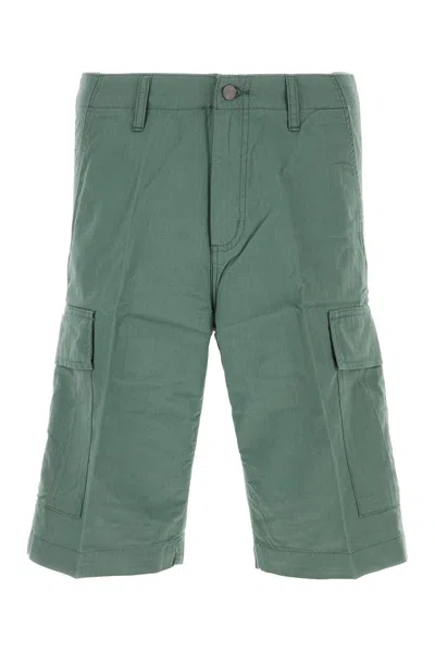 CARHARTT GREEN COTTON REGULAR CARGO SHORT