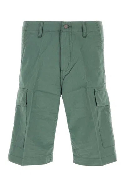 CARHARTT GREEN COTTON REGULAR CARGO SHORT