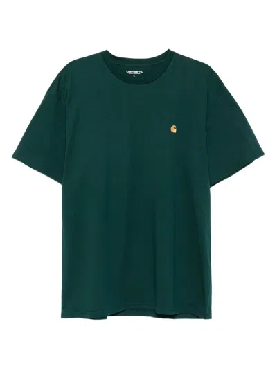 CARHARTT GREEN CREW-NECK COTTON T-SHIRT