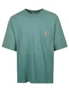 Carhartt Green Crewneck Logo T-shirt In Green