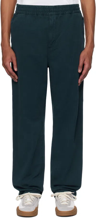 Carhartt Green Flint Trousers In 0augd Deep Lagoon Ga