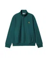 Carhartt Green Half Zip American Script Sweatshirt In Blue